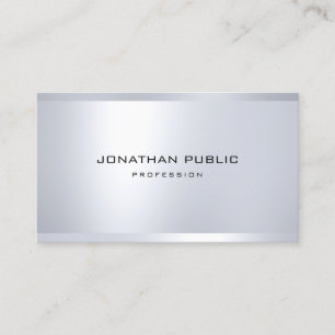 Modern Silver Look Elegant Simple Plain Glamour Business Card