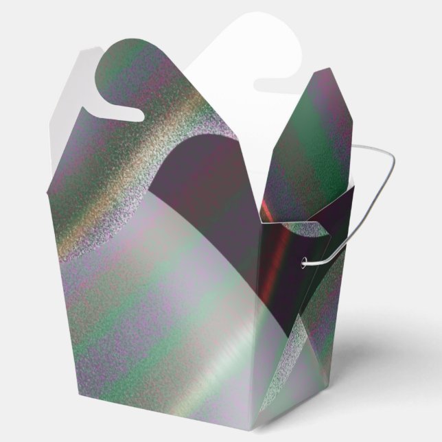 Modern silver mercury liquid abstract painting favour box (Opened)