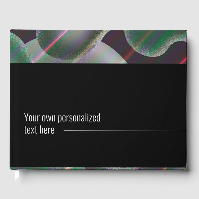 Modern silver mercury liquid abstract painting guest book (Front)