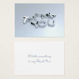 Modern Silver Mini Thank You Cards Pack of 100