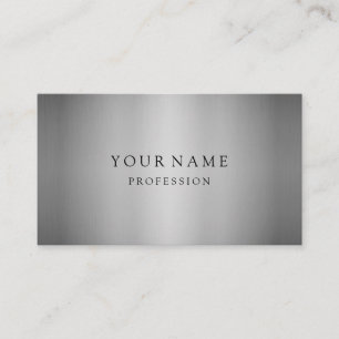 Modern Silver Minimal Silk Metallic White Business Card