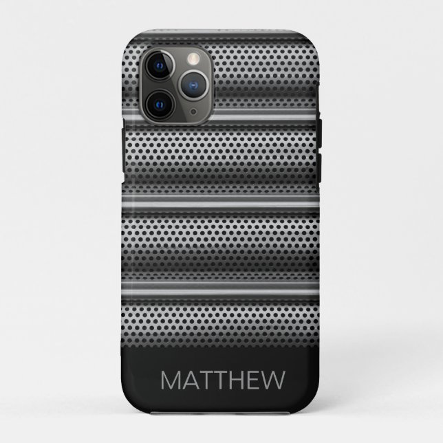 Modern Silver Monogram Case-Mate iPhone Case (Back)