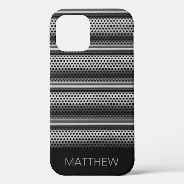 Modern Silver Monogram Case-Mate iPhone Case (Back)
