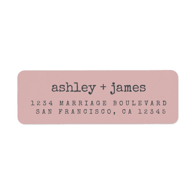 Modern Silver Pink Wedding Return Address Label (Front)