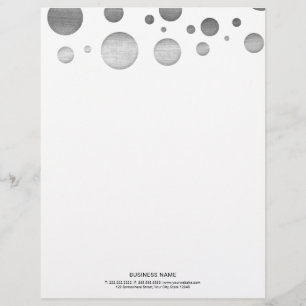 Modern Silver Polka Dots Elegant Custom Letterhead