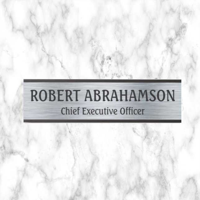 Modern Silver Professional Door Sign Long Name (Creator Uploaded)