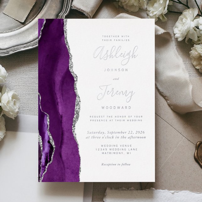 Modern Silver Purple Agate Wedding (Creator Uploaded)