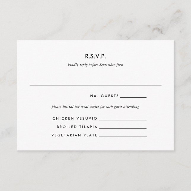 Modern Silver Rings Wedding RSVP Reply Card (Front)