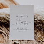 Modern Silver Script 50th Birthday Invitation<br><div class="desc">This modern silver script 50th birthday invitation is perfect for a minimalist birthday party. The simple silver grey colour design features unique industrial lettering typography with modern boho style. Customisable in any colour. Keep the design minimal and elegant, as is, or personalise it by adding your own graphics and artwork....</div>