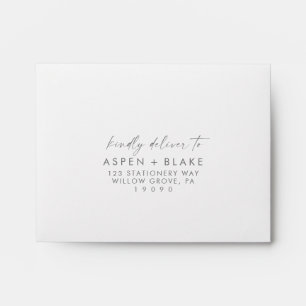 Modern Silver Script Self-Addressed RSVP Envelope