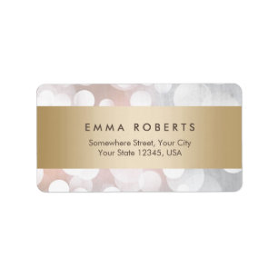 Modern Silver Sparkles Gold Stripe Elegant Label