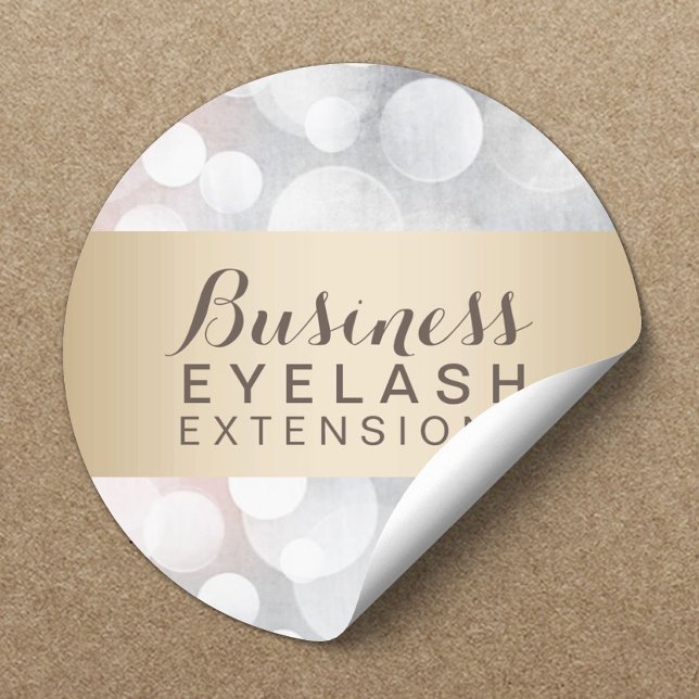 Modern Silver Sparkles Gold Striped Salon Business Classic Round Sticker (Creator Uploaded)