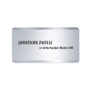 Modern Silver Stylish Minimalist Template Custom Label