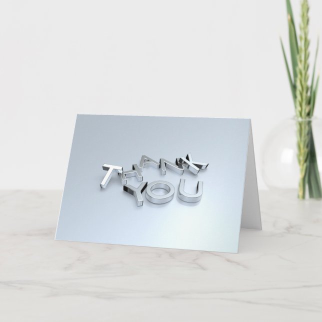 Modern Silver Thank You Card (Front)