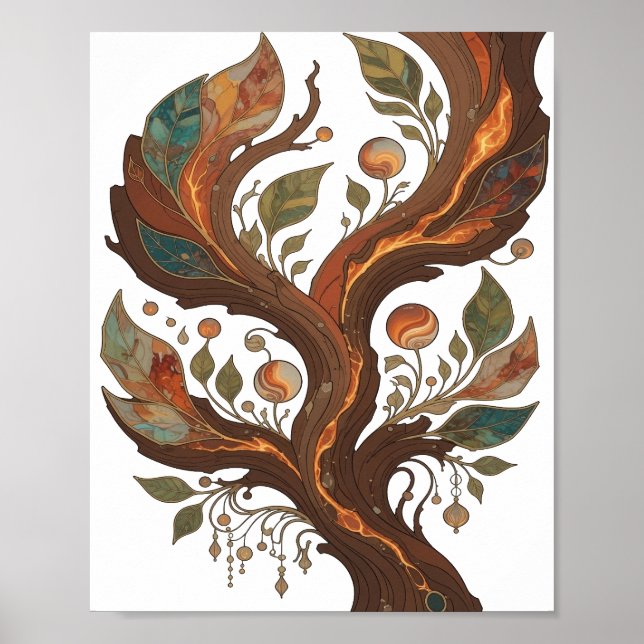 Modern Silver TREE OF LIFE Print (Front)