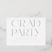 Modern Silver Typography Graduation Party (Standing Front)
