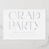 Modern Silver Typography Graduation Party (Front)