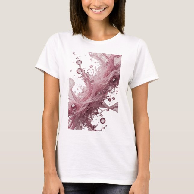 Modern Silver WATER FLOW Wearable Art T-Shirt (Front)