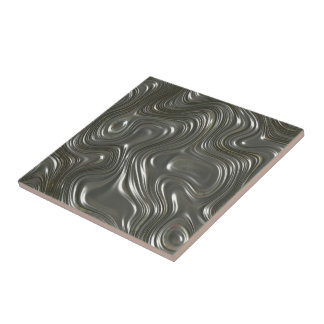 Modern Silver Waves Decorative Ceramic Tile