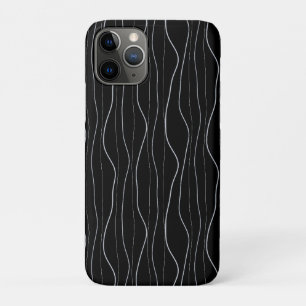Modern Silver Wavy Lines Pattern Case-Mate iPhone Case