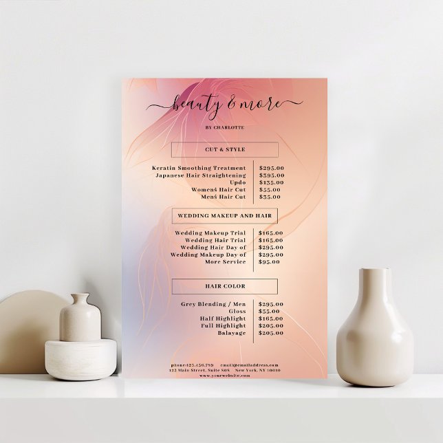 Modern Simpe Salon Price List Poster (Creator Uploaded)