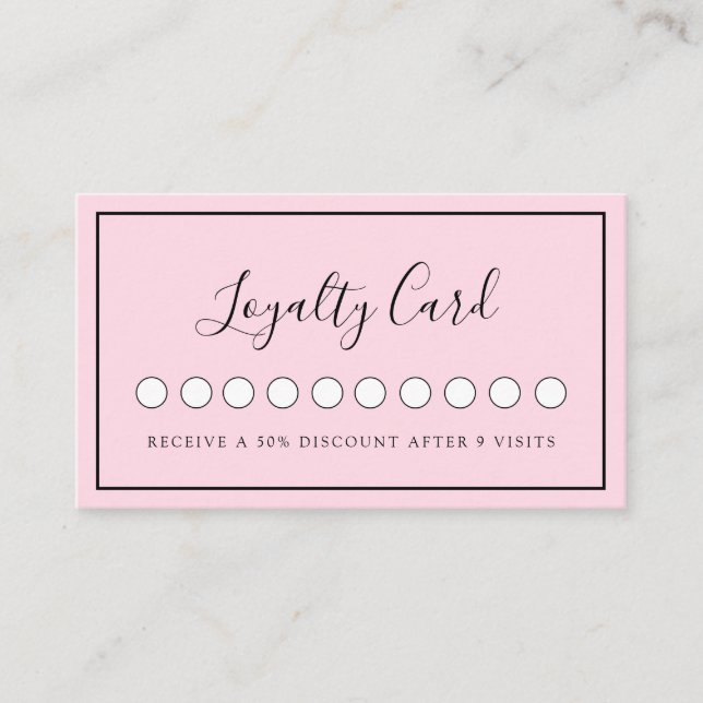 Modern Simpel PinpSalon & Spa Loyalty Business Card (Front)