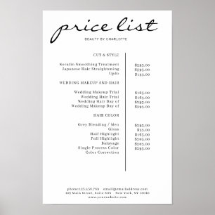 Modern Simpel Price List Poster