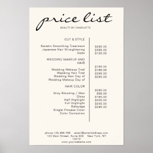 Modern Simpel Price List Poster