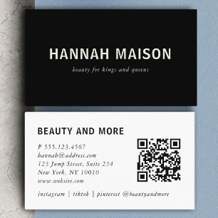 Modern, simpel, professional, salon, black, business card