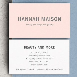 Modern, simpel, professional, salon, light-pink business card