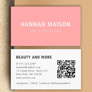 Modern, simpel, professional, salon, pink, business card