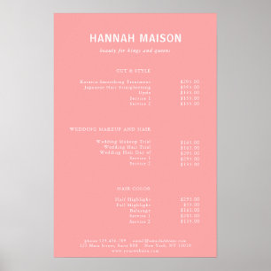 Modern Simpel, Professional, Salon, Price List Poster