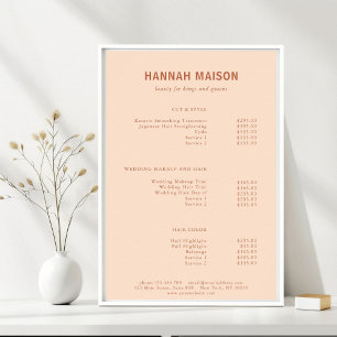 Modern Simpel, Professional, Salon, Price List Poster