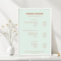 Modern Simpel, Professional, Salon, Price List