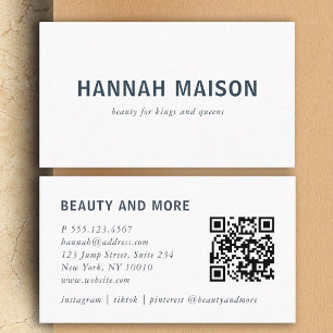 Modern, simpel, professional, salon, white, business card