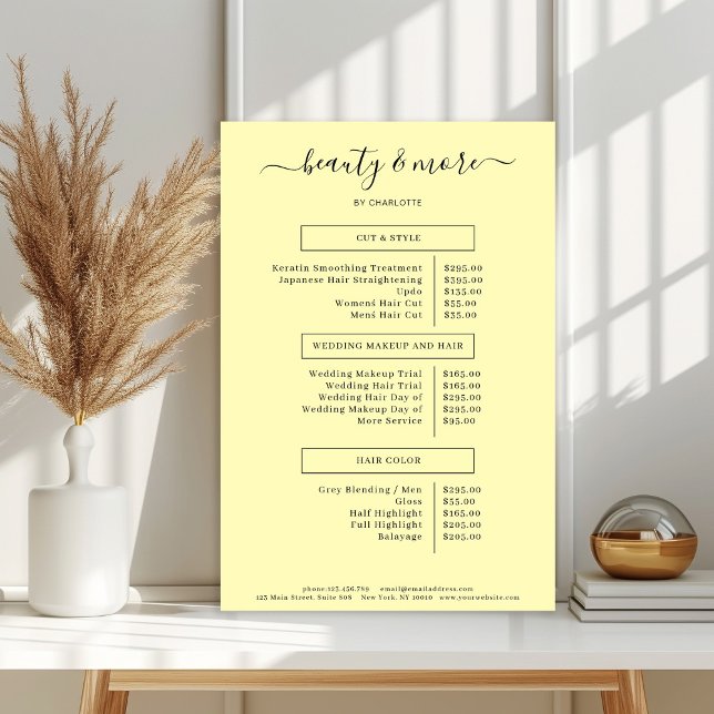 Modern Simpel Salon Price List   Poster (Creator Uploaded)