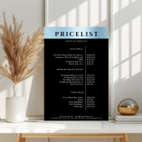 Modern SimpelBlue Salon Price List Poster