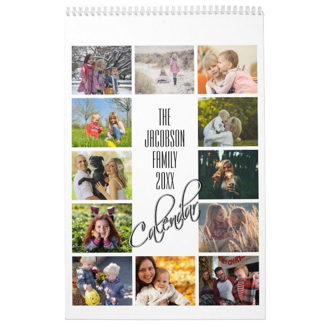 Modern Simple 12 Month Family Photo Calendar (Cover)