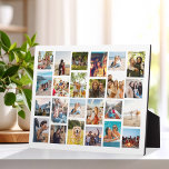 Modern Simple 24 Photo Collage Plaque<br><div class="desc">Create your own personalised photo collage plaquet. Add 24 of your favourite pictures and custom colour background in this modern template design.</div>