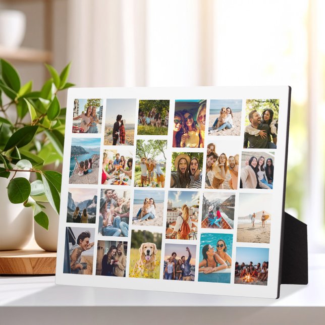 Modern Simple 24 Photo Collage Plaque (Creator Uploaded)