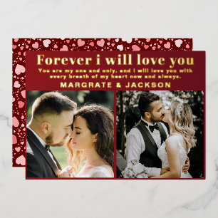 Modern Simple 2 Photo Valentines Day Foil Holiday