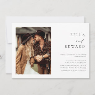 Modern Simple 2 Photos Elegant Wedding Invitation