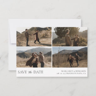 Modern Simple 4 Photo Wedding Save The Date
