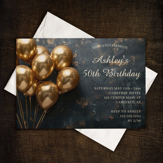 Modern Simple 50th Birthday Invitation (Creator Uploaded)