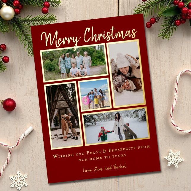 Modern Simple 5 photo Family Collage Christmas (Creator Uploaded)