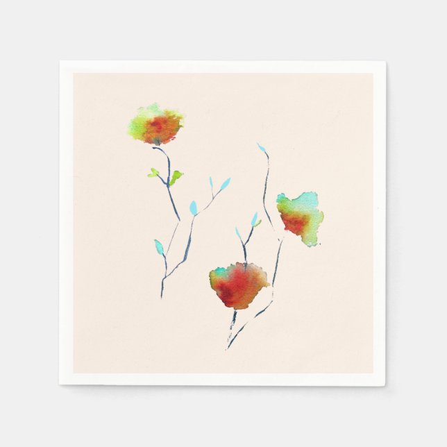 Modern simple abstract flower art design napkin (Front)