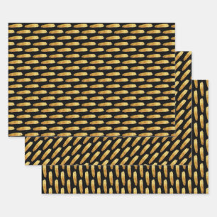 Modern simple abstract gold brush strokes wrapping paper sheet