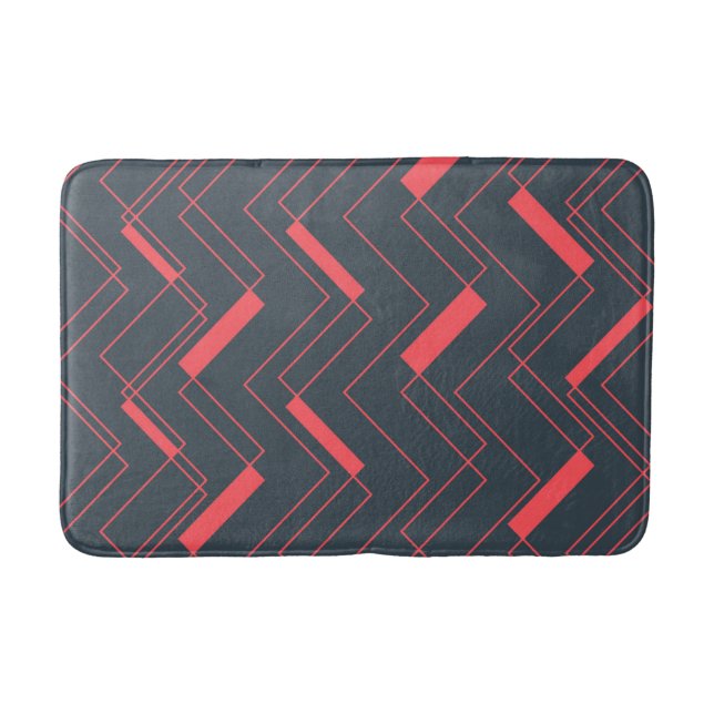 Modern, simple, abstract, vibrant, trendy pattern bath mat (Front)