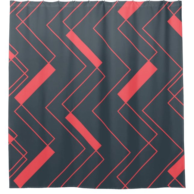 Modern, simple, abstract, vibrant, trendy pattern shower curtain (Front)