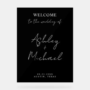 Modern Simple Acrylic Wedding Welcome Sign